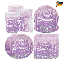Lila Partygeschirr Set 16