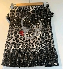 Leoprint Schal Grau Schwarz