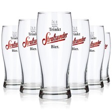 6x Stralsunder Glas 0,3l Willibecher Bier Gläser Set Hanseatische Brauerei
