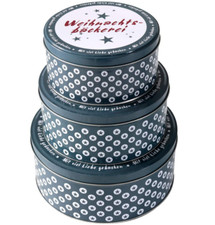 Gebäckdosen 3er Set Plätzchendose Keksdose Blechdose Weihnachtsbäckerei