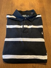 Polo by Ralph Lauren Polohemd schwarz weisse Blockstreifen verdeckte Knopfleiste