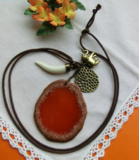 vintage Halskette Naturstein