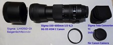 Sigma 150-600mm f/5-6.3 DG OS HSM f. Canon EF  + Sigma Tele Converter TC-1401 +