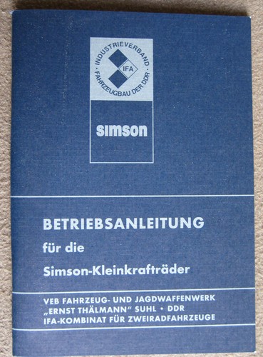 Betriebsanleitung simson s51 - betriebsanleitung, +