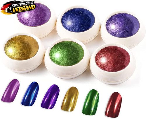 Nagelpuder chromset farben - nagelpuder, 6