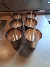 6 WMF Metall Becher Trinkbecher versilbert Bienenkorbmarke Vintage