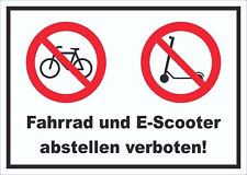 Schild Fahrrad und E-Scooter