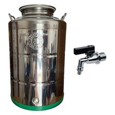 BEHÄLTER FASS 50 LITER EDELSTAHL 18/10 BELVIVERE GLATTER BODEN MIT GRIFFEN