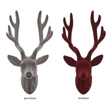 Deko Hirschkopf z. Hängen Samt mit weicher samtiger Oberfläche Höhe ca. 30 cm 