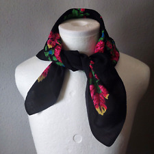 Modetuch Halstuch Baumwolle 76 x 76 cm Schwarz Blumenmotiv Folklore