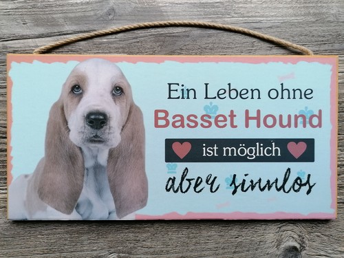 Basset hound holzschild ein - hound,
