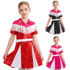 DE Freebily Kind Mädchen Prinzessin Lateintanz Ball Kostüm Cowgirl Halloween 