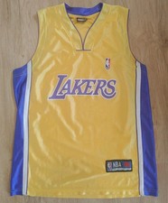 Vintage Basketball Trikot 90er Jahre L.A LAKERS NBA Trikot XL Gelb Lila Lesen!!!