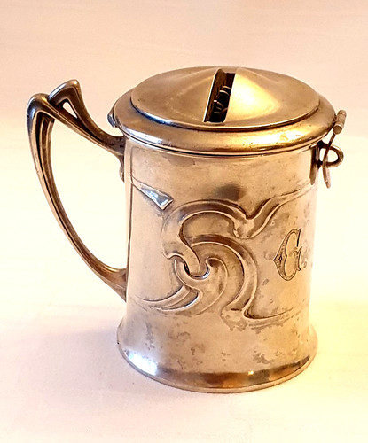 Jugendstil spardose silber 800 - jugendstil,