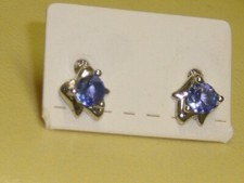 Tansanit Ohrstecker 925 Sterling Silber