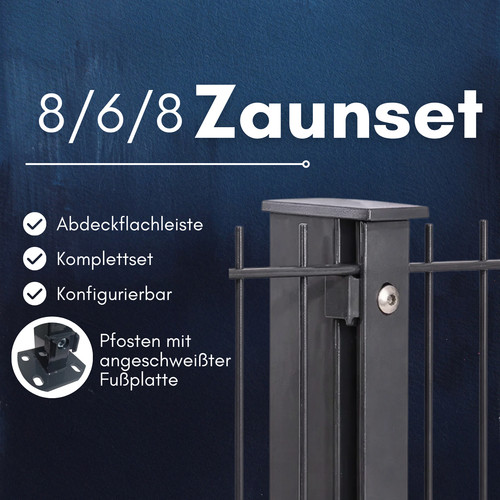 Doppelstabmattenzaun set 868 - doppelstabmattenzaun,