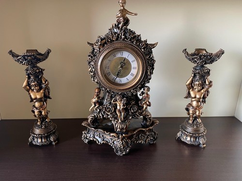 Elegante barock kaminuhr mit - barock-kaminuhr,