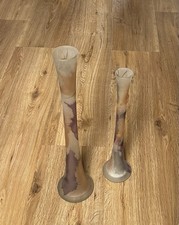 2x Glas Stangenvase Vase Satiniert Glaskunst Deko