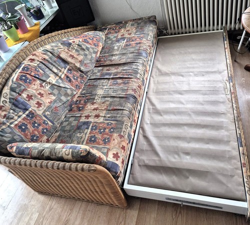 Rattan sofa schlafcouch - rattan, +