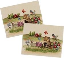 Platzdeckchen Set Platzset Gobelin Tischset Untersetzer Tiere Made in Germany