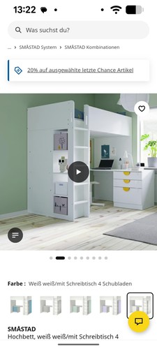 Ikea småstad hochbett - smÅstad, weiß