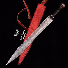 Authentisches handgeschmiedetes Wikingerschwert - Damaskus Mittelalter Replik...