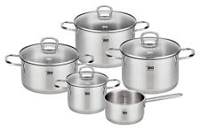 ELO JASPIS Kochtopf-Set 5-teilig Topfset Kochtopf mit Glasdeckel Edelstahl