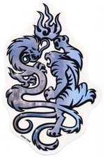 Autoaufkleber Silber Dragon
