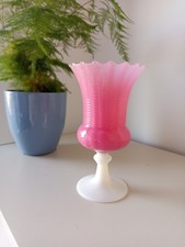 Vintage Glas Vase Rosa Opaline
