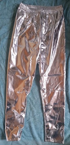 Kunstleder leggins silber - kunstleder,
