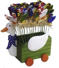 36 Holz Blumenstecker Gans