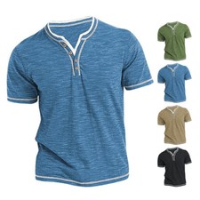 Herren T-Shirt Knopfleiste