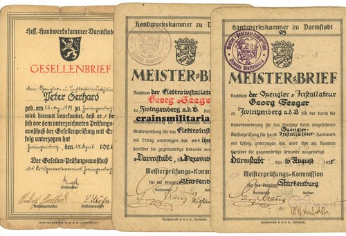 Orig meisterbrief - 3x,