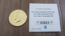 Medaille / Münze Half Dollar vergoldet John F. Kennedy