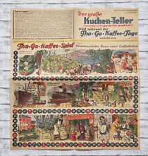 1931 Kuchen Teller Tha Ga Tage Reise Kaffeebohnen Spiel Werbung Thams Garfs Deko
