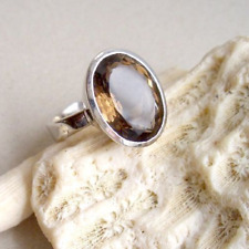 Ring mit Rauchquarz,, 925er Silber, Gr. 18,1 - Braun - Quarz -