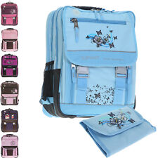 Schulrucksack Mädchen 2er Set Elephant Rucksack Ranzen Schulranzen + Mäppchen XL