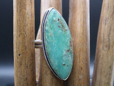 GOLDJUNGE69 GW CHRYSOPRAS NAVETTE  GRÜN RING SILBER-RING (19,1) #UNIKAT