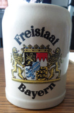 schlichter kleiner Bierkrug Freistaat Bayern Steinkrug 0,25 Liter