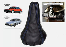 Schaltsack Fur Saab 900 Classic 1978-1993 Leder Naht Blau - originale Vinyl