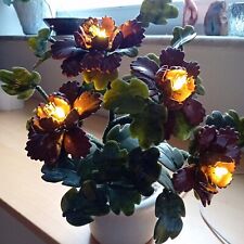 Blumentopf beleuchtet, aus Sepentin und roten Marmor? ca 30cm