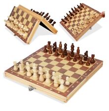 ✅ Magnetisches Schachbrett aus Holz - Reiseschach ♟️ - klappbar 24x24 cm ✅