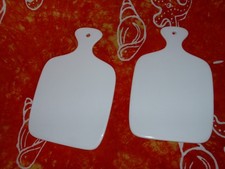 2  ( von 4 )  Porzellan! Brotbrettchen Frühstücksbrettchen uni weiß, fast neu..