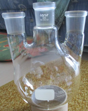 1000 ml Dreihalsrundkolben, Duran, NS29 für Rührerhülse, 2 x NS29, Glas, Labor