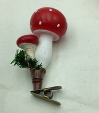 Alt Christbaumschmuck Weihnachtsschmuck  Pilz Fliegenpilz Clip/ Zwicker/ Klemme