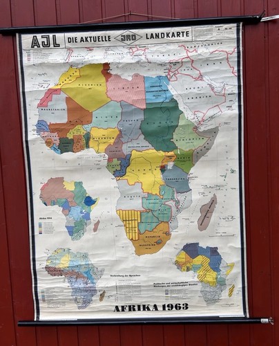 Schulwandkarte afrika 1963 - afrika,