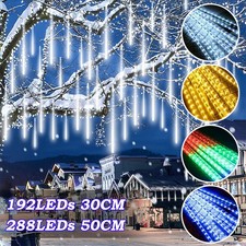 LED Meteorschauer Lichterkette Lichterregen Regen Schneefall Lichter Außen Deko