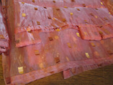 Haushalt Gardine Seitenschal (1) ROT-Organza -mit Schlaufen-Lä 237cm, Br 140cm