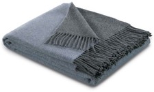 Plaid Uni blau-grau, mit