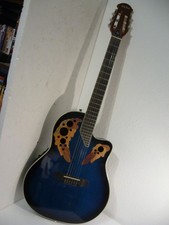 Westerngitarre Harley Benton HBO-850 Classic Blue,  Roundback mit Tonabnehmer